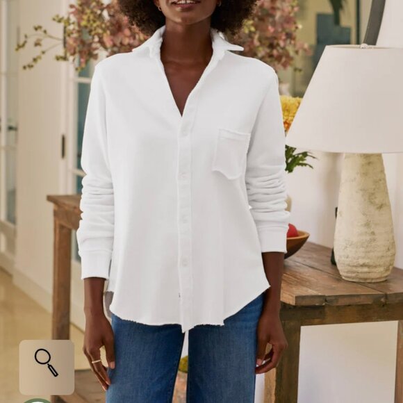 Frank & Eileen Tops - Frank & Eileen - Eileen Sweatshirt Button- Up in White